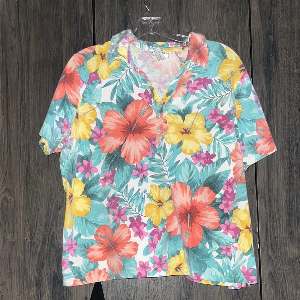 C.D Petites Tropical Shirt Size PXL